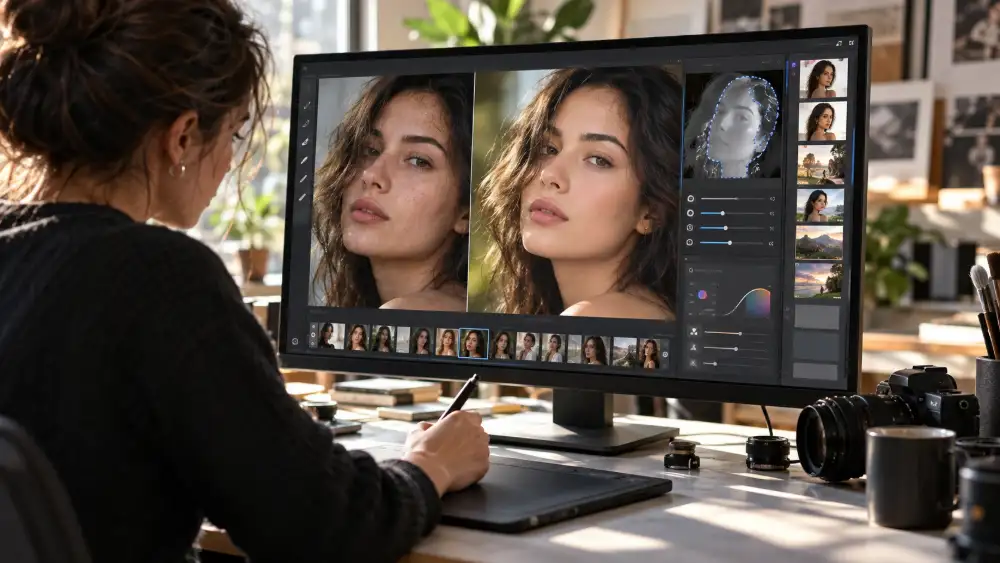 Meilleur logiciel de retouche photo 2026 : le comparatif de 15 outils 8 Masquage automatique et débruitage neural en retouche photo par IA
