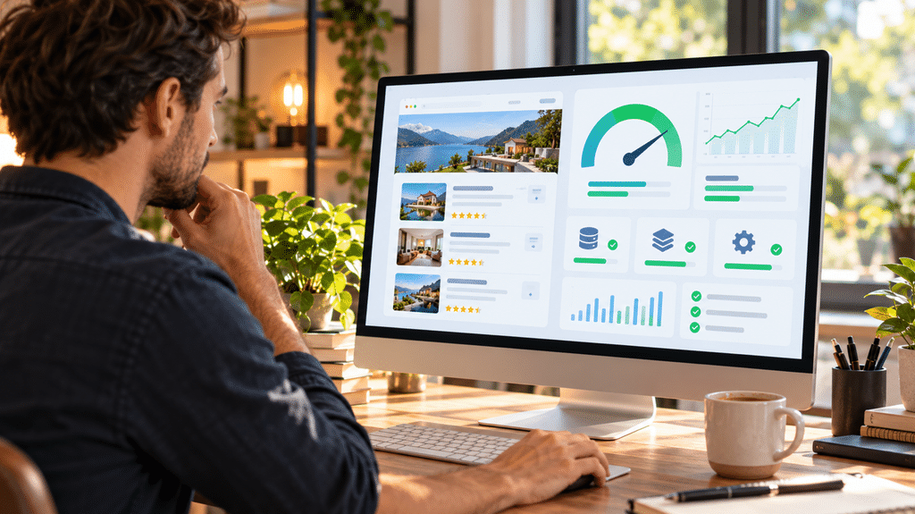 Indicateurs de performance Search Console d'un site d'avis WordPress suivi mensuellement